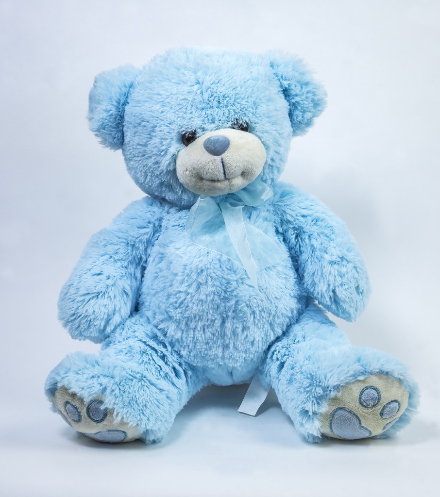 white and blue teddy