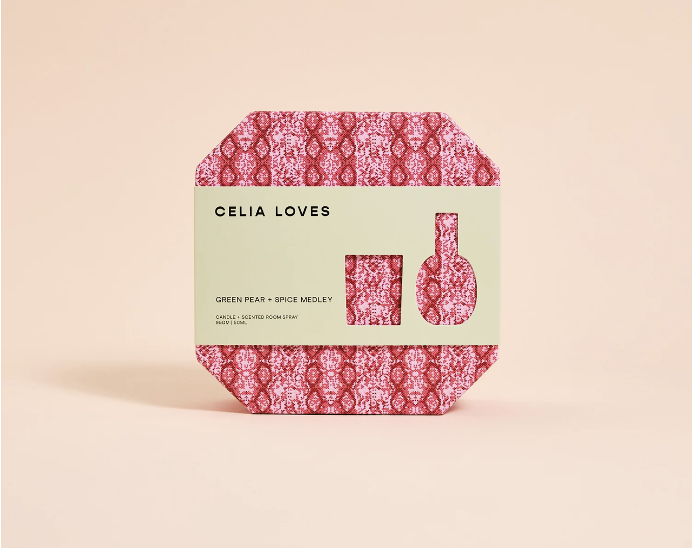 Celia Loves - Candle & Room Spray Duo Set - Green Pear & Spice Medley -