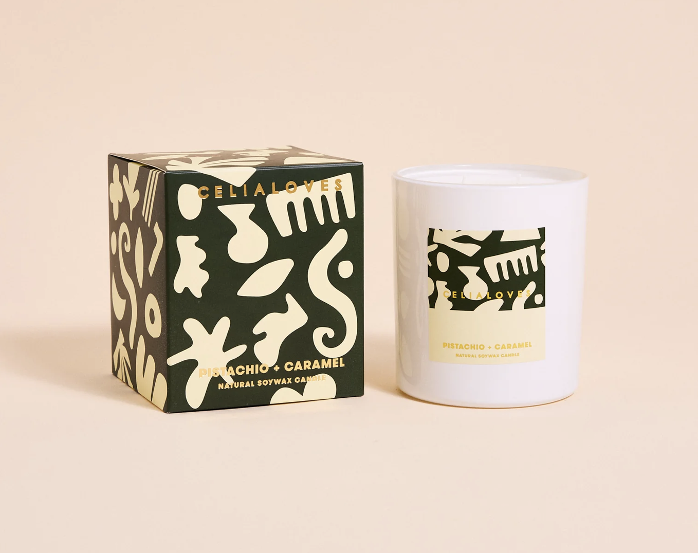 Celia Loves Candle - Pistachio + Caramel
